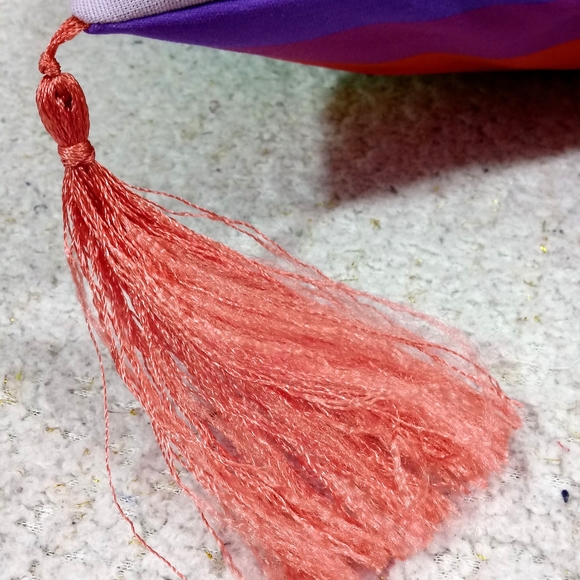 18" Rainbow Tassle Pillow Cover Reversible - Picture 9 of 9